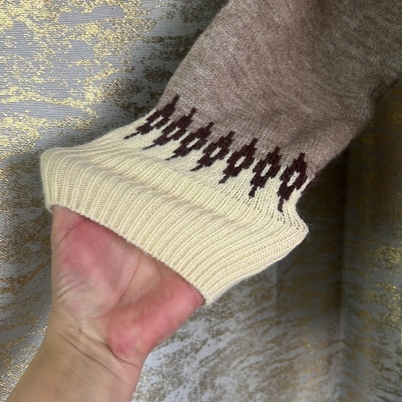 Vintage🧚‍♀️ Fair Isle Sweater Women Long Sleeve Crew Neck Cozy Knit Sweaters - Picture 5 of 8